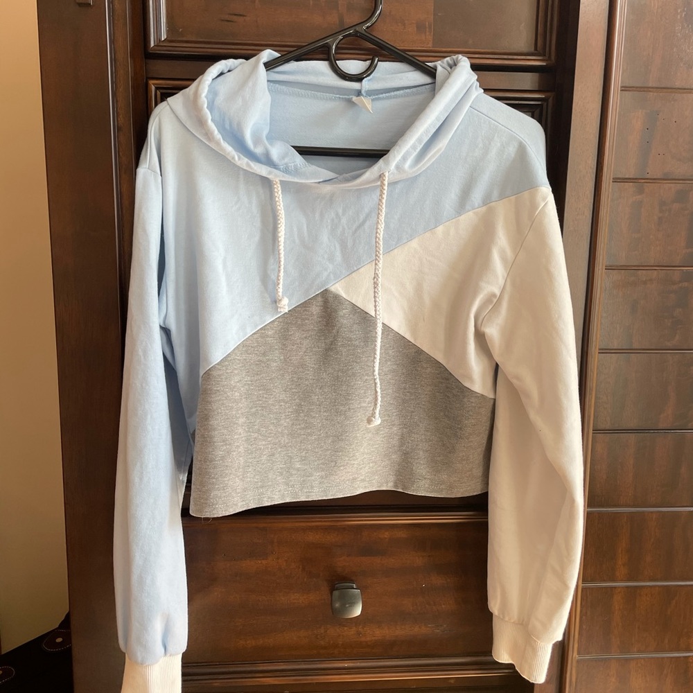 Colorblock Cropped Hoodie